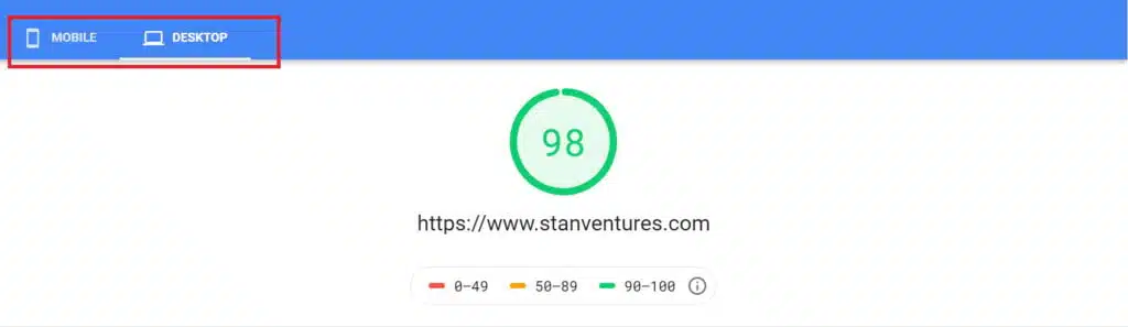 Toggle between Mobile and Desktop