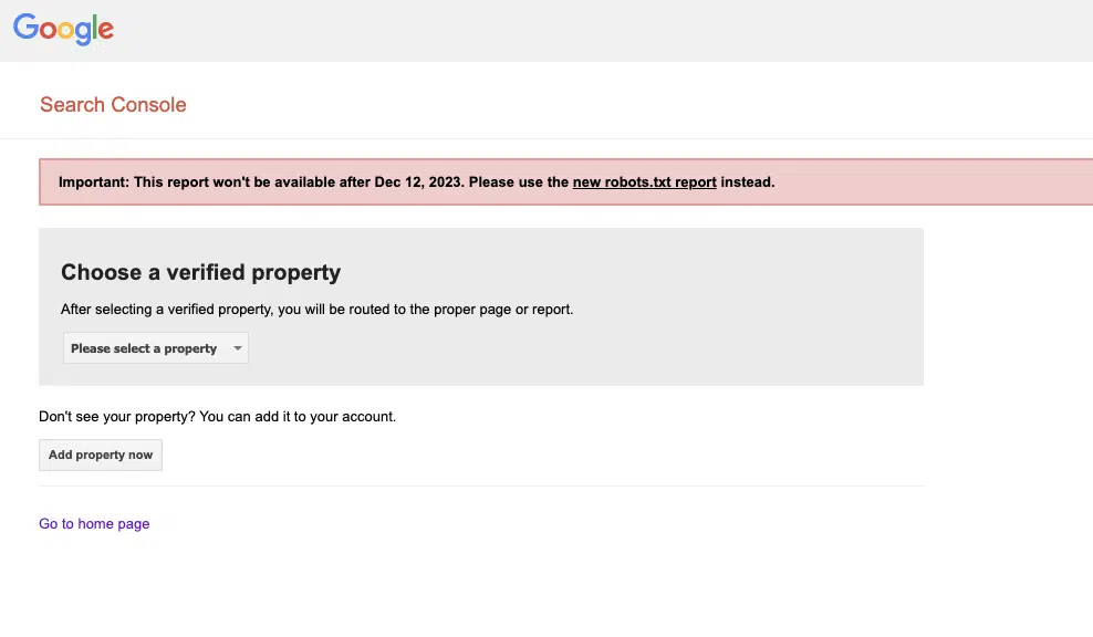 old robots.txt tester