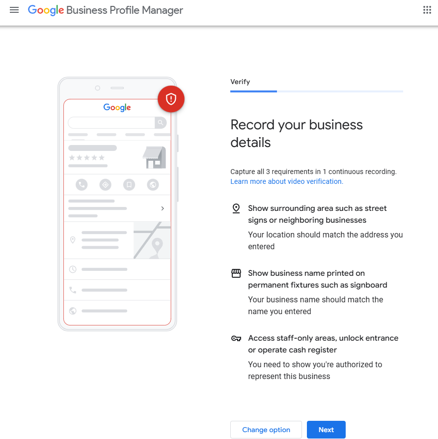 Record Your Business Details