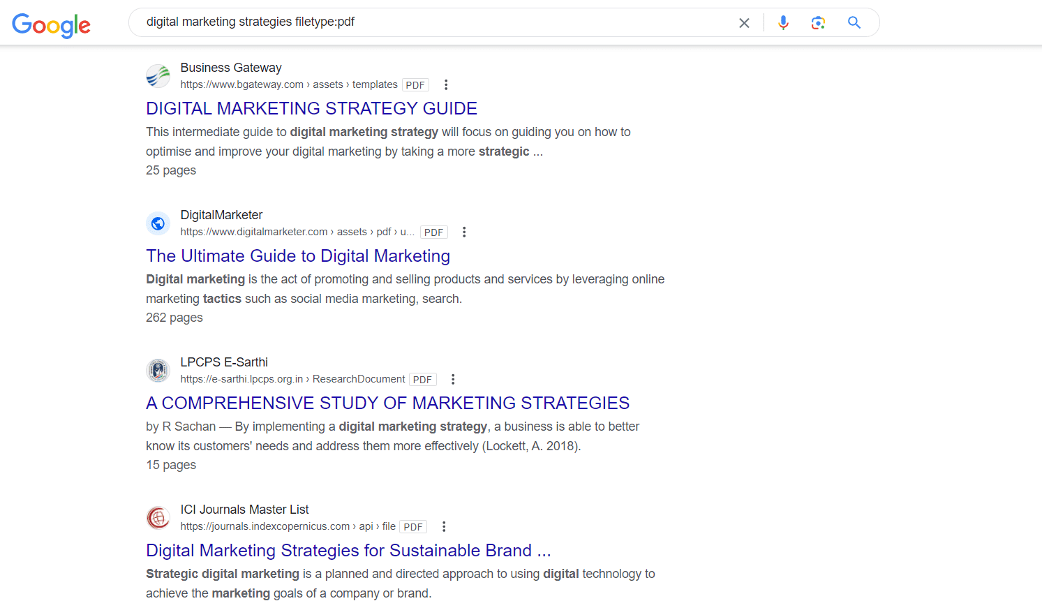 Search query for a PDF guide on digital marketing strategies