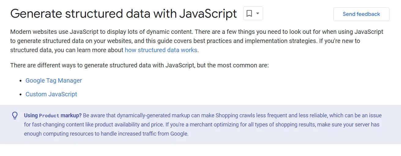 Generate structured data with JavaScript