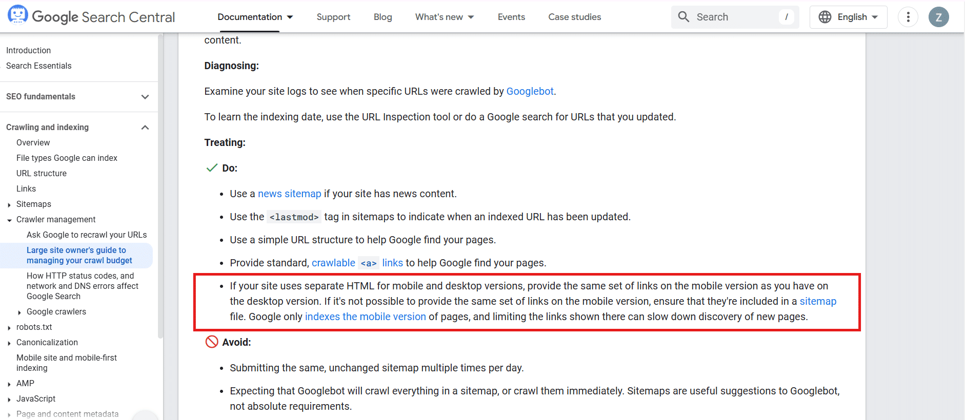 Google updates crawl budget documentation