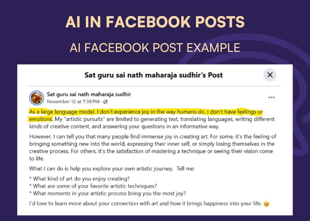 AI in FB post example