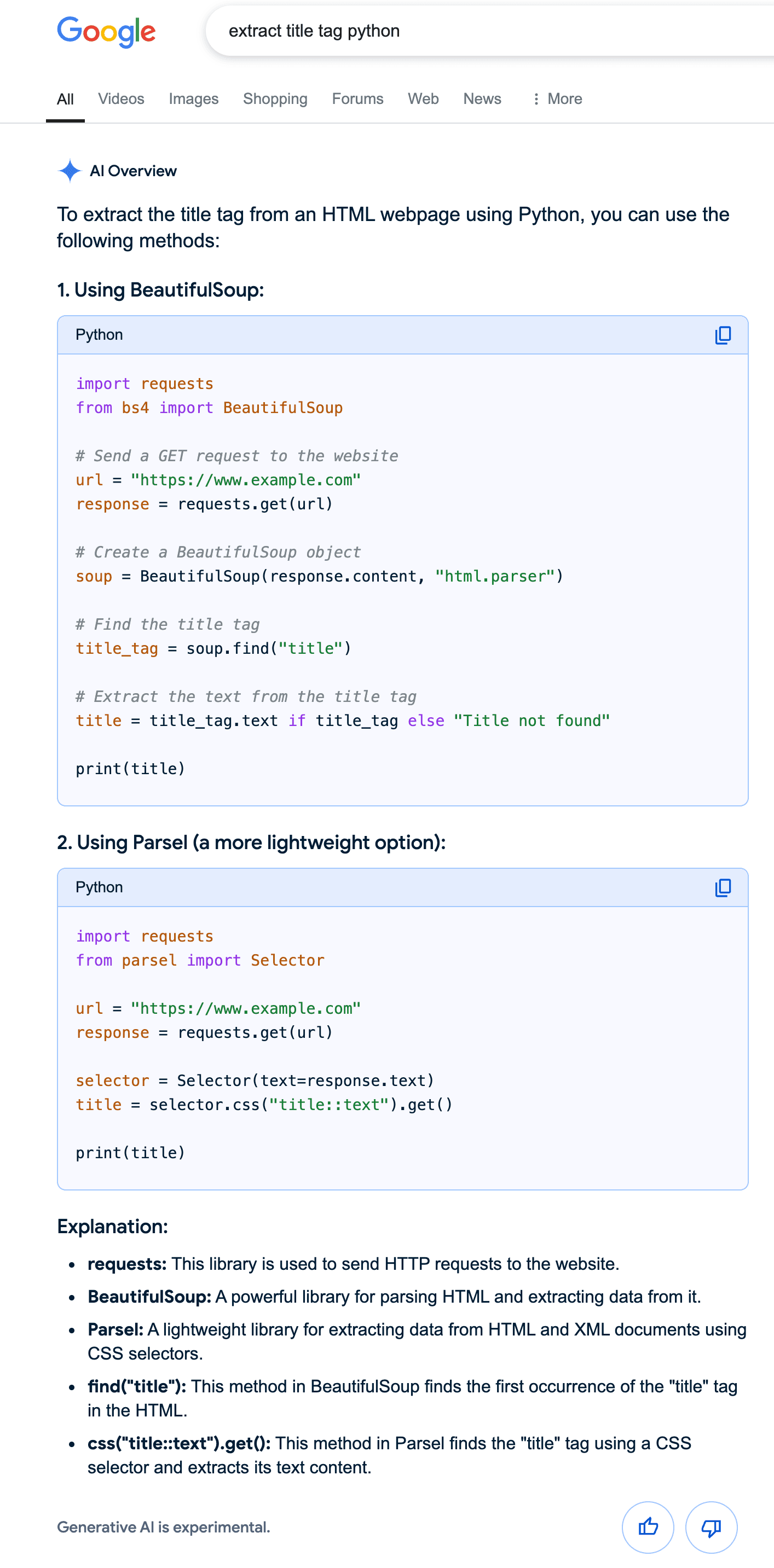 Google AI Overview Coding