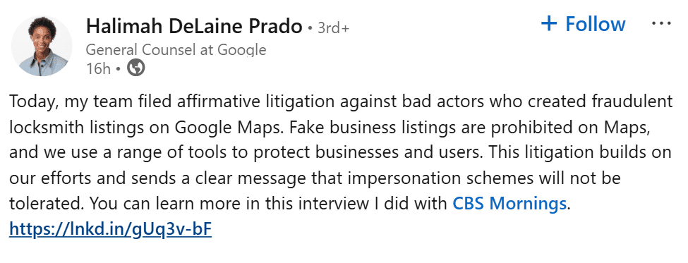 Google Sues Scammers Behind  Fake Listings on Maps
