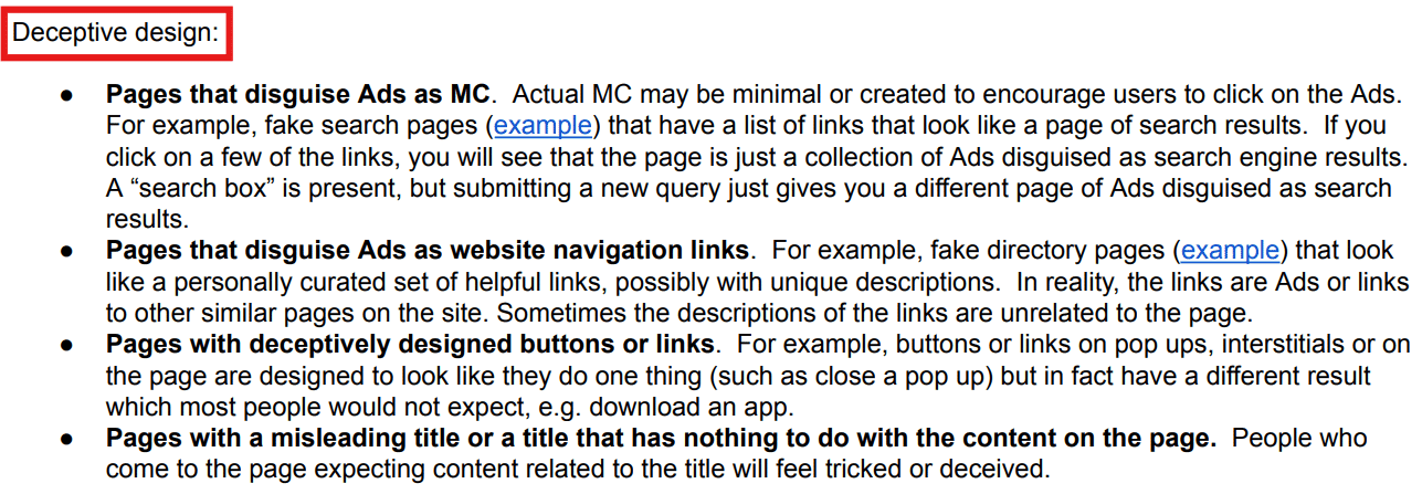 Deceptive design