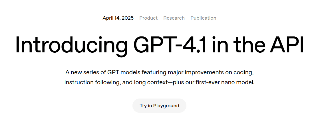 OpenAI Introduces New GPT-4.1 Models Across ChatGPT Platform
