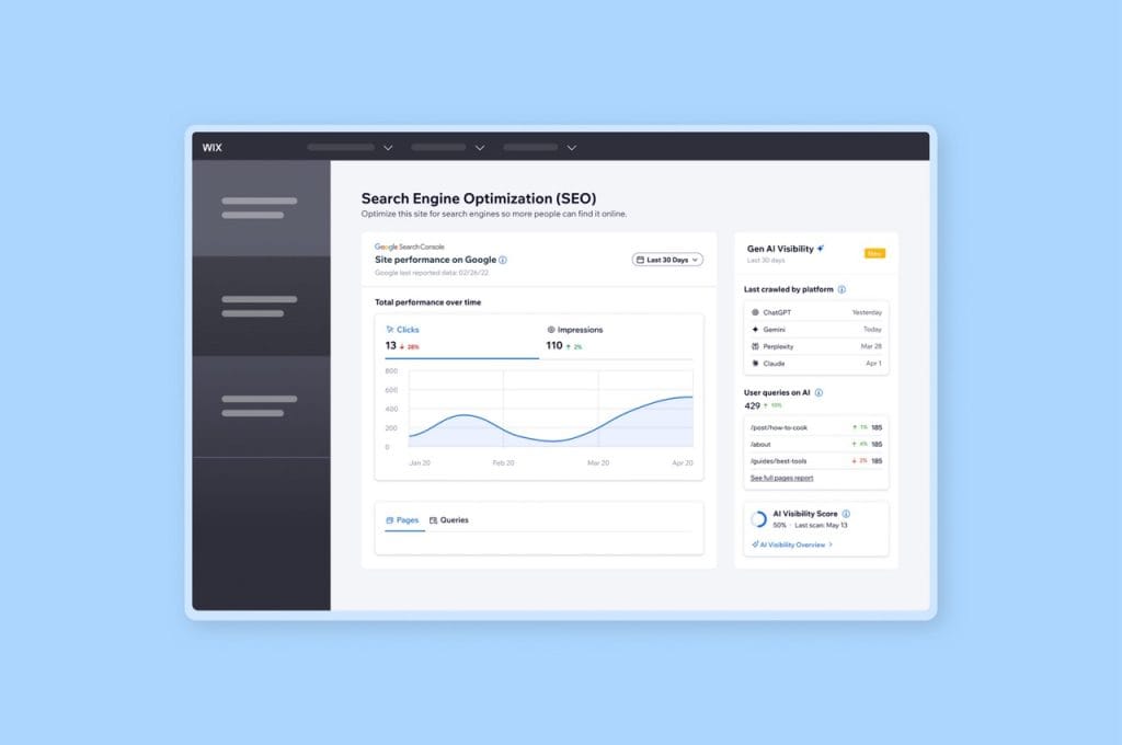 ai search engine optimization in Wix Large