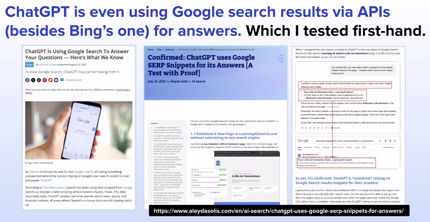Chatgpt is using google search results via api Chatgpt is using google search results via api