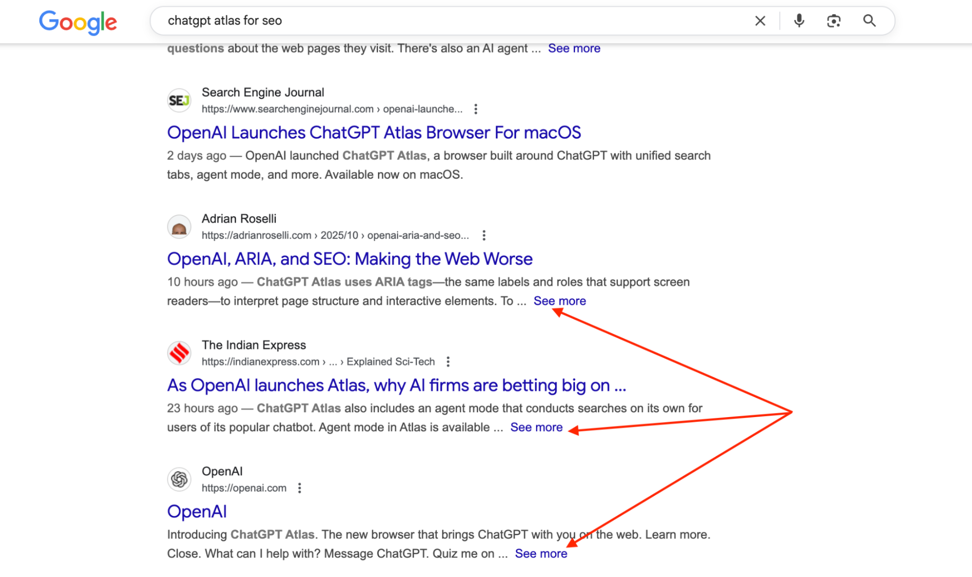 Google Tests Hyperlink