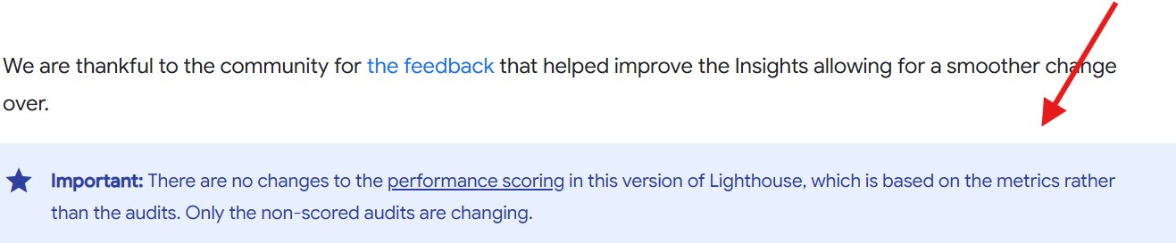 Google Lighthouse 13 Update