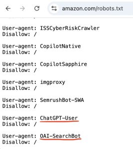 Amazon Blocks OpenAI Crawlers