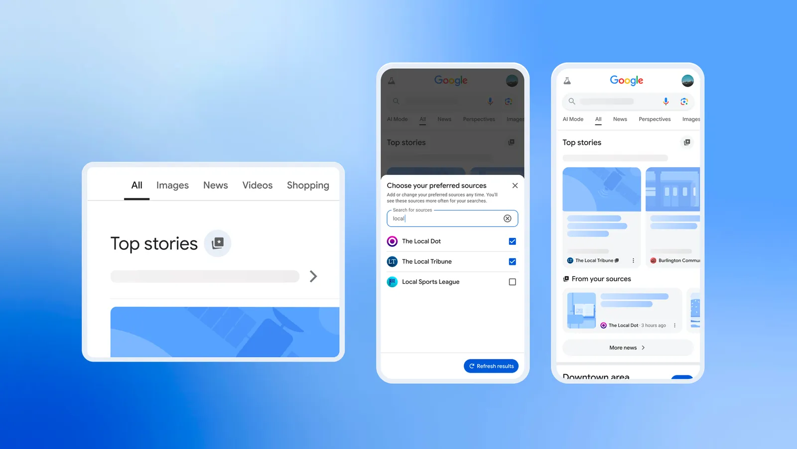 Google’s Preferred Sources tool 