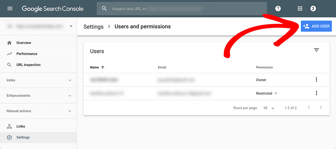 Google Seach Console Add A New User