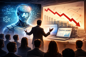  Tech Leaders Reframe AI Debate As Publishers Warn Of Falling Traffic
