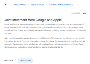 Apple Confirms Google Gemini Deal for Siri Upgrade