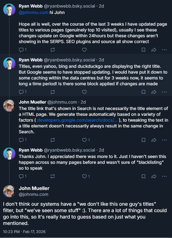 Google Says Poor Title Tags Do Not Trigger Search Suppression