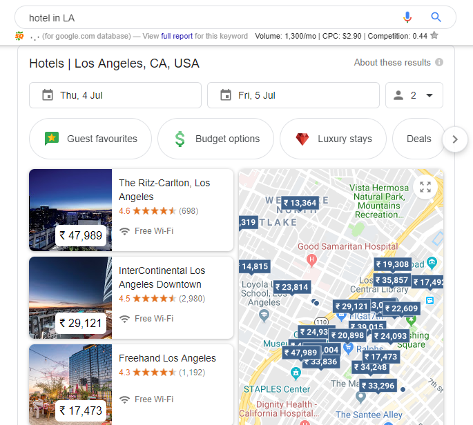 Hotel Ads- Google SERPs