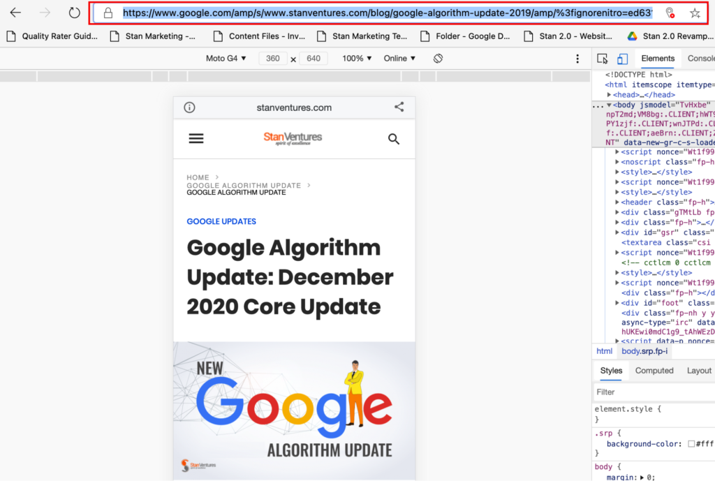 amp url in google