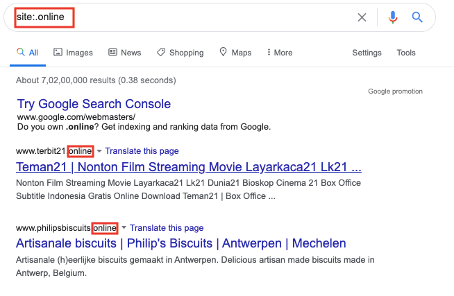 to search domain type