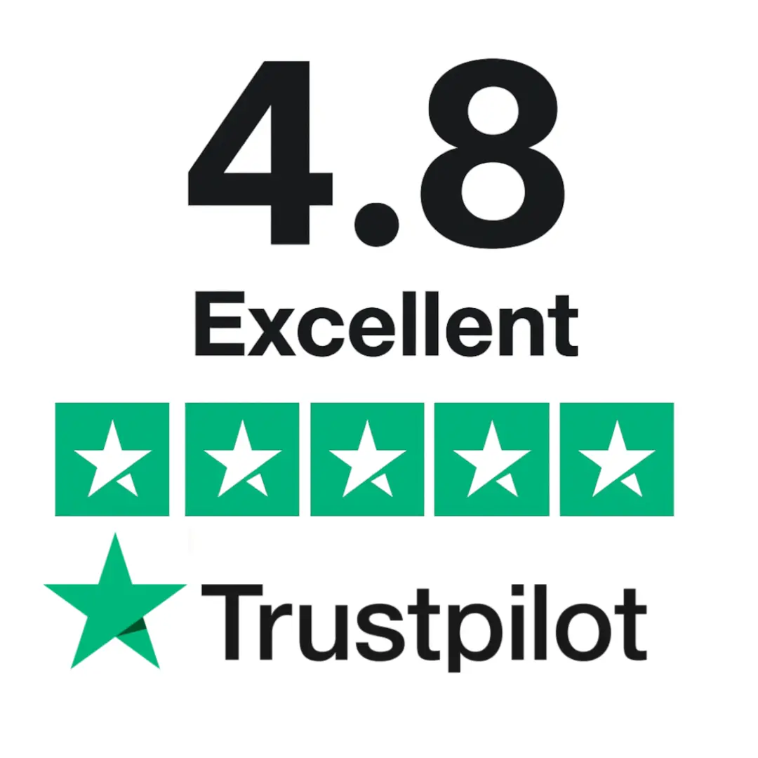 Trustpilot: rated 4.8, Excellent